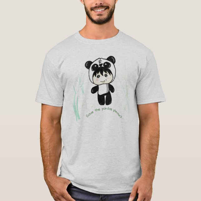 Camiseta Salvar as pandas satisfazem? (Frente)