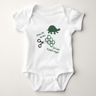Camiseta Salvar as tartarugas cortam seis anéis do bloco