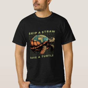CAMISETA SALVAR AS TARTARUGAS ESPALHAR UMA BANDA SALVAR UMA
