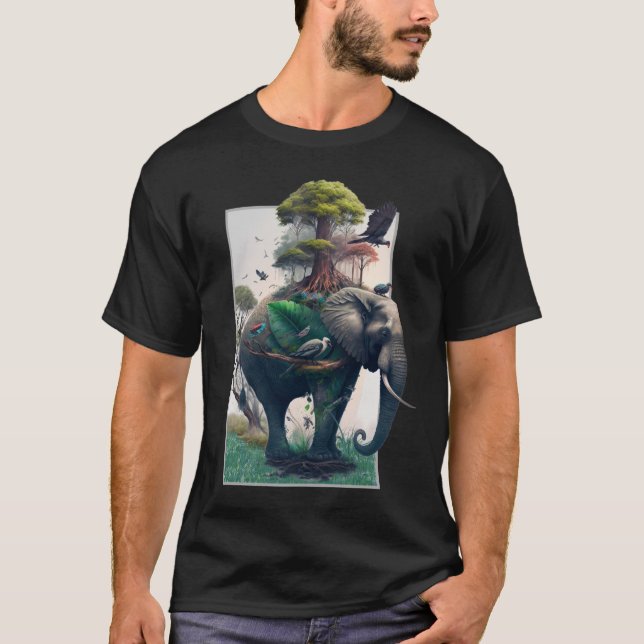 Camiseta Salvar elefantes para salvar a terra (Frente)