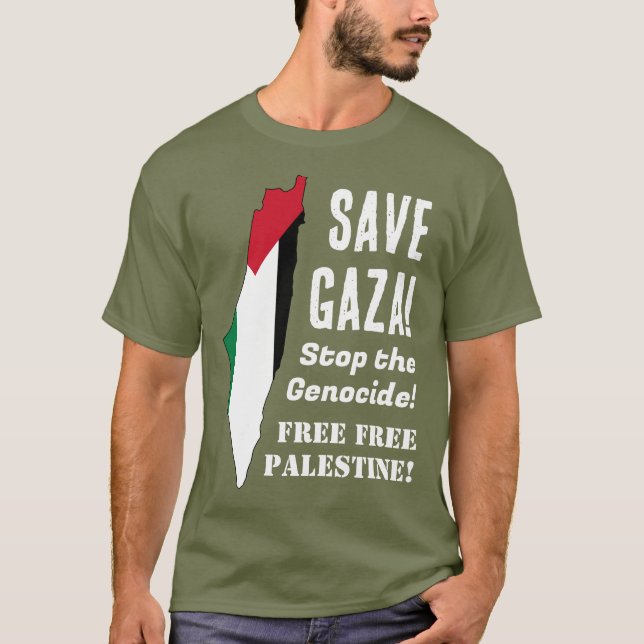 Camiseta Salvar Gaza para deter o genocídio (Frente)