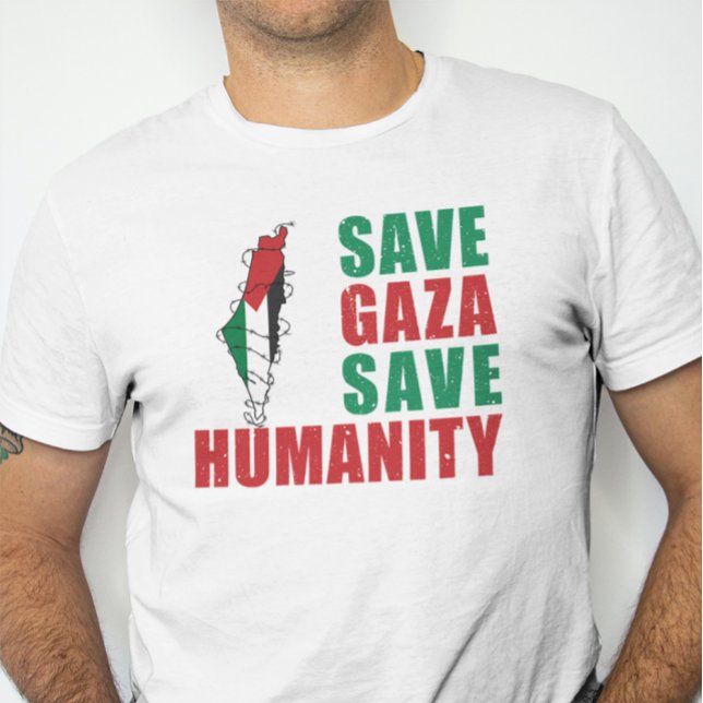 Camiseta Salvar Gaza Salvar a Humanidade, Solidariedade (Criador carregado)