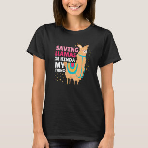 Camiseta Salvar Lhamas é uma coisa minha com um Llama