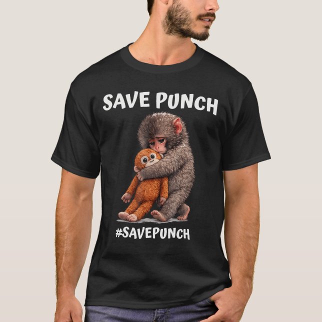 Camiseta Salvar Macaco Japonês da Moda Punch (Frente)