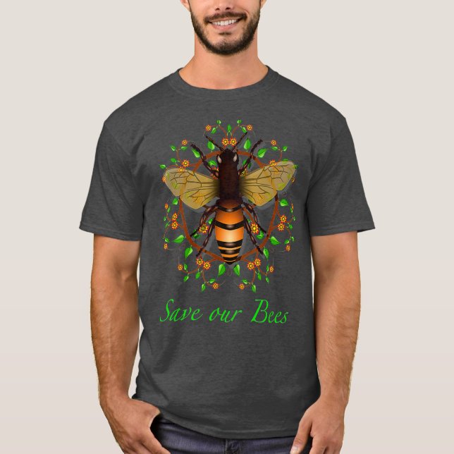 Camiseta Salvar nossas abelhas protege o tema ecológico amb (Frente)