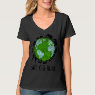 Camiseta Salvar nosso ambiente planetário do Dia da Terra