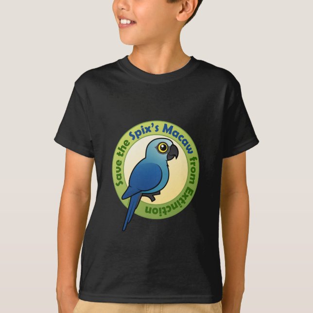 Camiseta Salvar o Macaw do Spix da extinção (Frente)