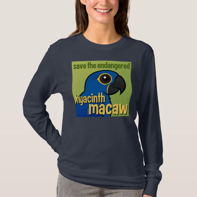 Camiseta Salvar o Macaw psto em perigo do jacinto (Frente)