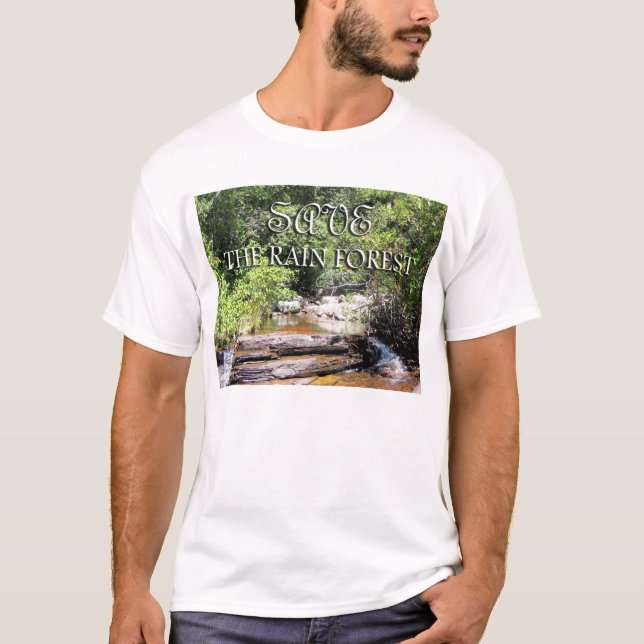 Camiseta Salvar o Paisagem Fino da Floresta Chuva (Frente)