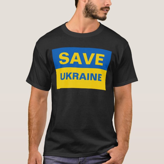 Camiseta Salvar o pavilhão ucraniano da Ucrânia (Frente)