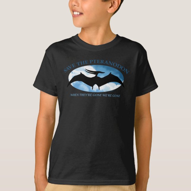 Camiseta SALVAR O PTERANODON por Jeff Willis Art (Frente)
