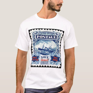Camiseta Salvar o serviço postal não dão acima o navio