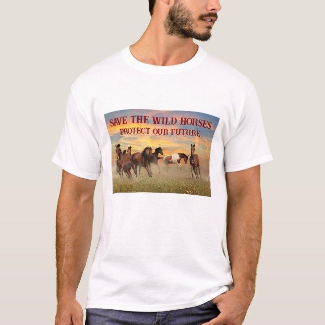 Camiseta Salvar os cavalos selvagens (Frente)