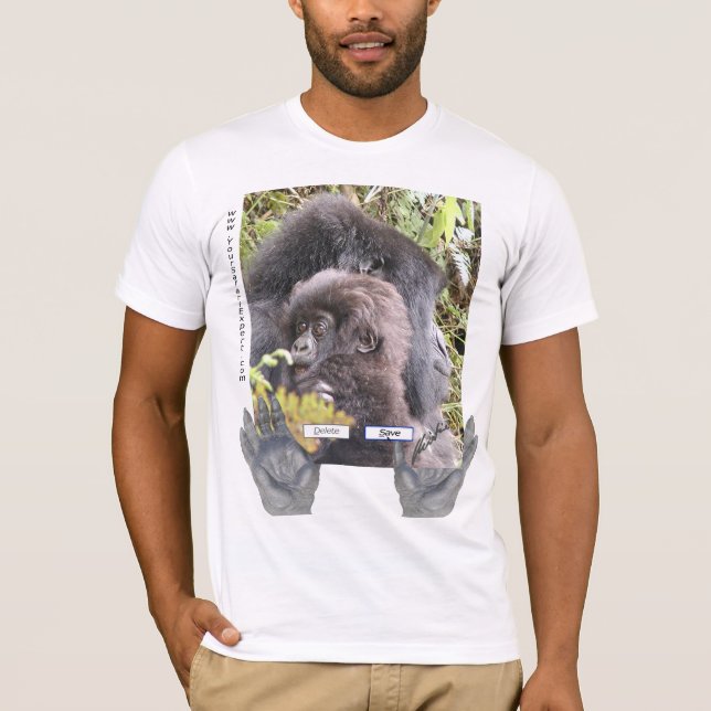 Camiseta Salvar os gorila de montanha (o design da parte (Frente)