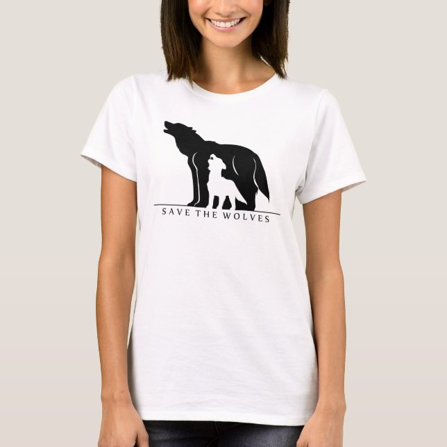 Camiseta Salvar os lobos (o ver branco.) (Frente)