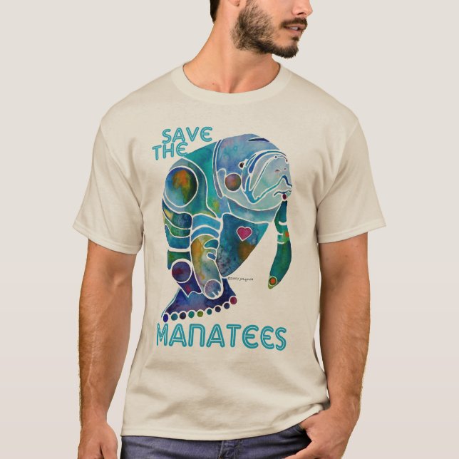 Camiseta Salvar os peixes-boi azuis (Frente)
