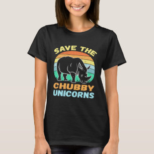 Camiseta Salvar Os Unicórnios Gorduchos Vintage Rinoceront