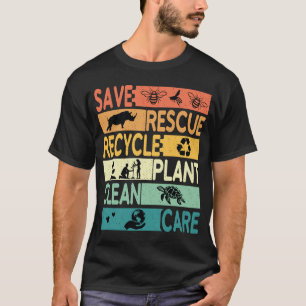 Camiseta Salvar Planeta Resgatar Animais Reciclar