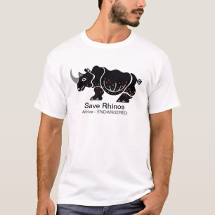 Camiseta Salvar RHINOS - Imagem animal ameaçada - Natureza