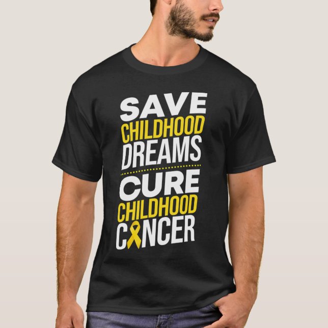 Camiseta Salvar Sonhos de Infância Curar Fita de Cancer de  (Frente)