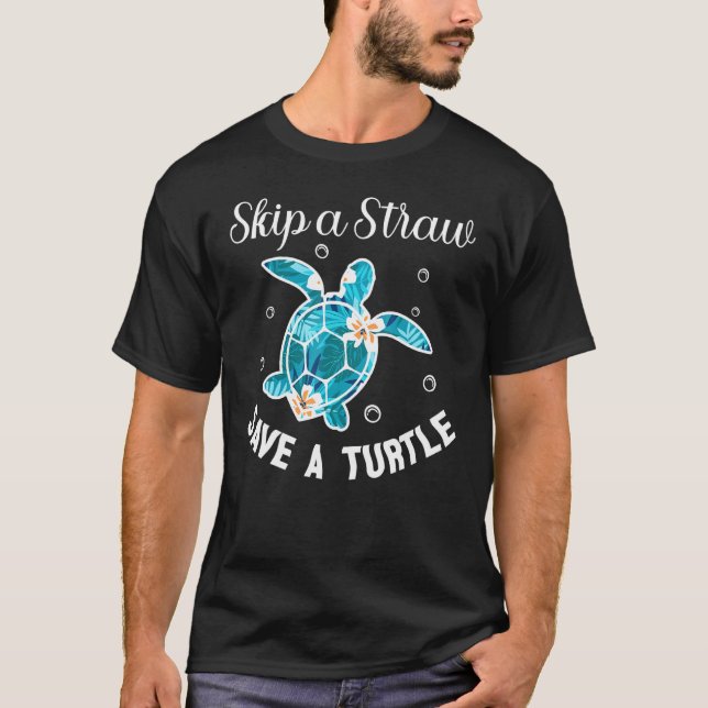Camiseta Salvar Tartarugas do Mar Retrográfico Mais Tamanho (Frente)