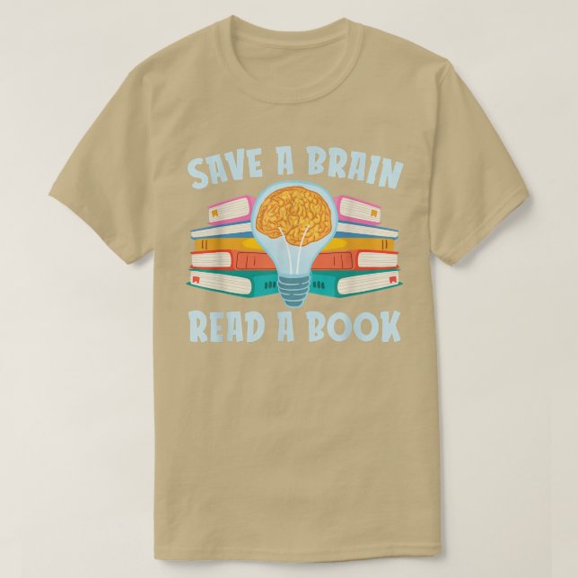 Camiseta Salvar Um Cérebro Ler Um Livro Para Os Alutadores  (Frente do Design)