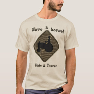 Camiseta Salvar um passeio do cavalo um trator
