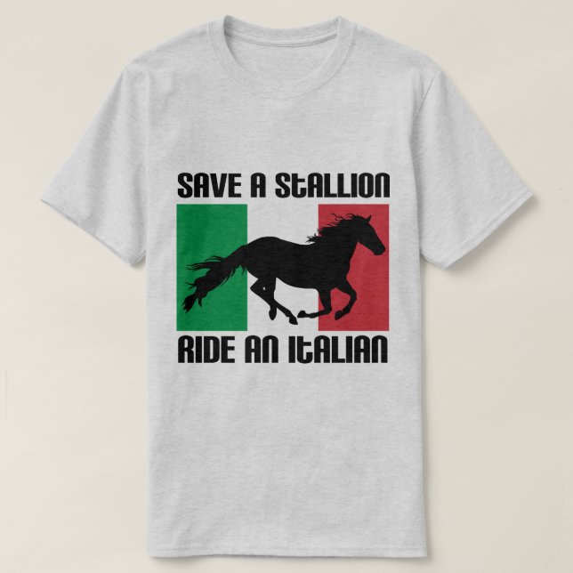 Camiseta Salvar um passeio do garanhão uma bandeira (Frente do Design)
