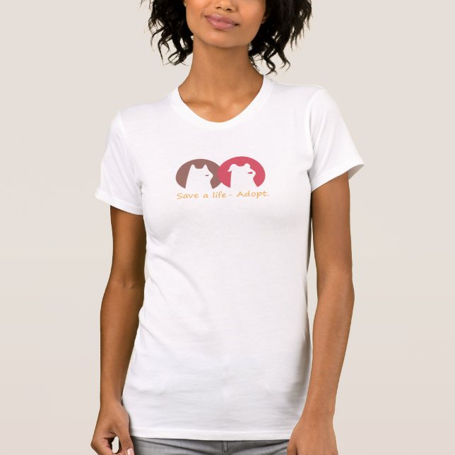 Camiseta salvar uma vida - adotar (Frente)