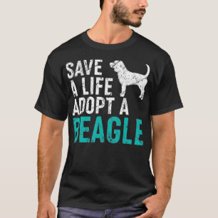 Camiseta Salvar uma vida adotar um cão salvador Beagle Dog