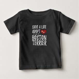 Camiseta Salvar uma vida Adote um Terrier de Boston para o 