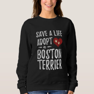 Camiseta Salvar uma vida Adote um Terrier de Boston para o