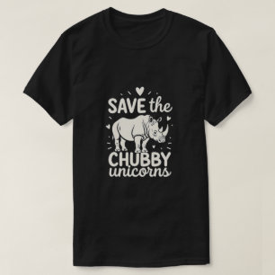 Camiseta Salvar Unicórnios Gorduchos Conservação de Rinocer