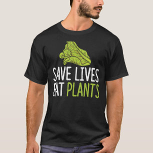 Camiseta Salvar Vidas Comer Plantas Vegan Alface Comida Veg