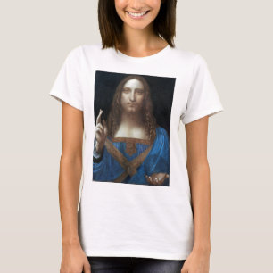Camiseta Salvator Mundi, Cristo de Jesus, Leonardo da Vinci