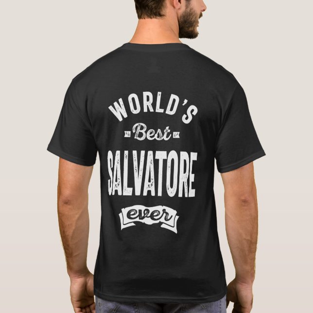 Camiseta Salvatore Nome Personalizado Aniversário (Verso)