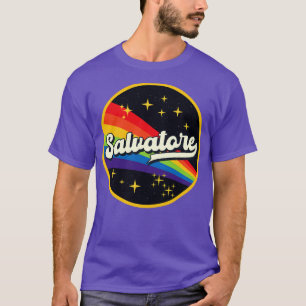 Camiseta Salvatore Rainbow No Estilo Vintage Espacial
