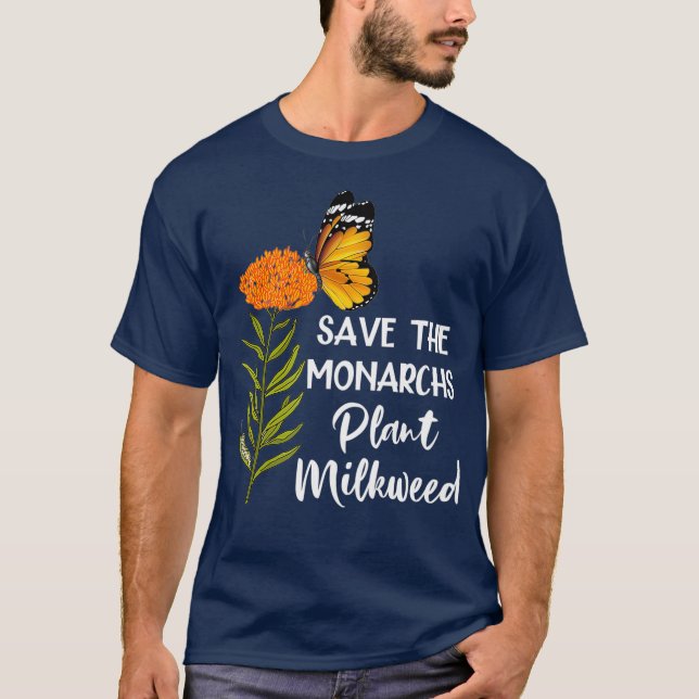 Camiseta Salve A Borboleta Milkweed Da Planta Monarca (Frente)