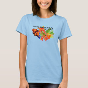 Camiseta Salve A Borboleta Monarca. Planta Milkweed.