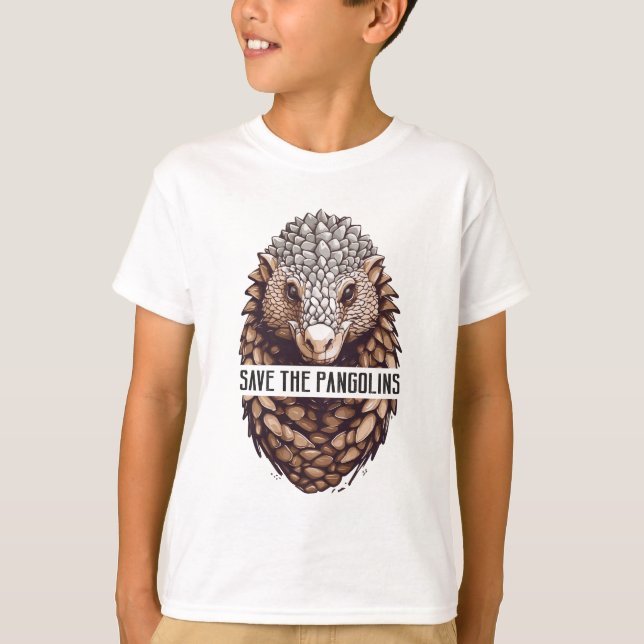 Camiseta Salve A Conservação Do Pango Pangolins (Frente)
