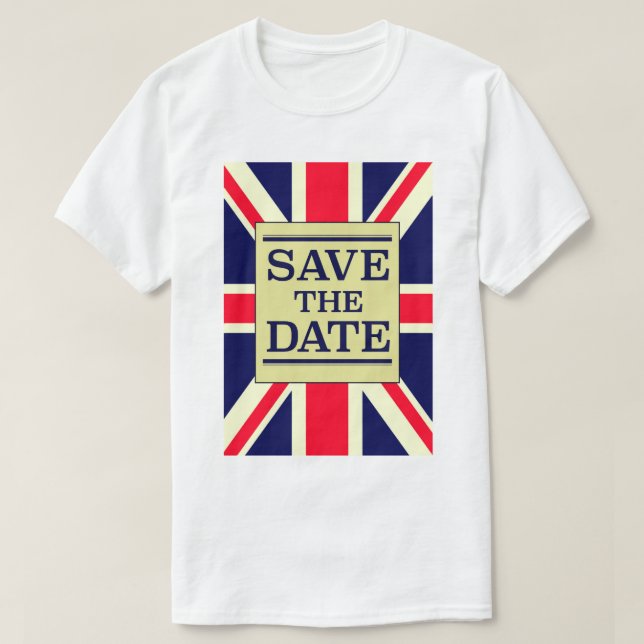 Camiseta Salve a Data Vintage Union jack (Frente do Design)