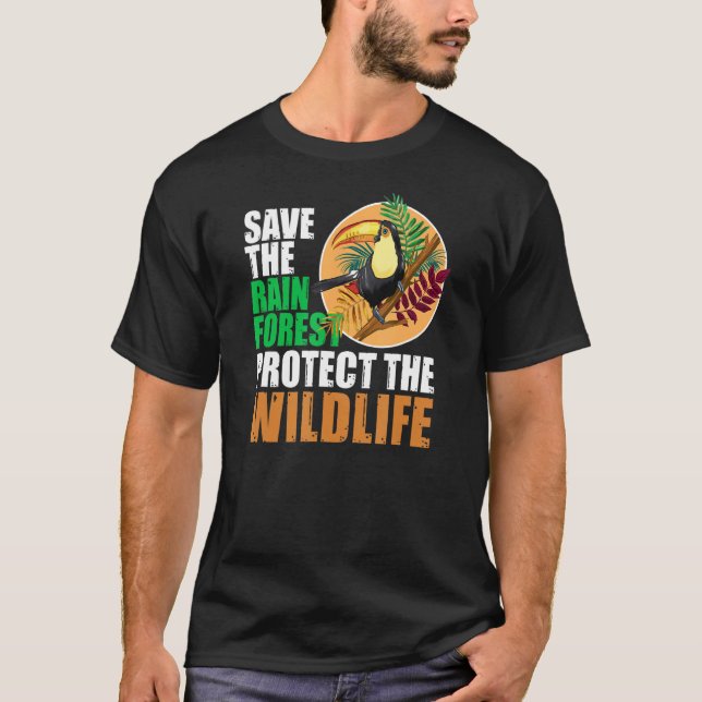 Camiseta Salve A Floresta Tropical Protege O Ambiente Da Vi (Frente)