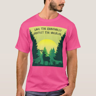 Camiseta Salve A Floresta Tropical Proteja A Vida Selvagem