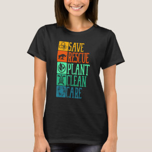 Camiseta Salve a planta de resgate Turim de limpeza Recicla