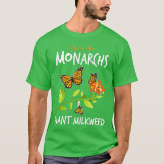 Camiseta Salve A Planta Dos Monarcas Milkweed
