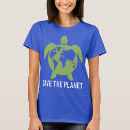 Camiseta Salve a Silhueta da Tartaruga Planeta