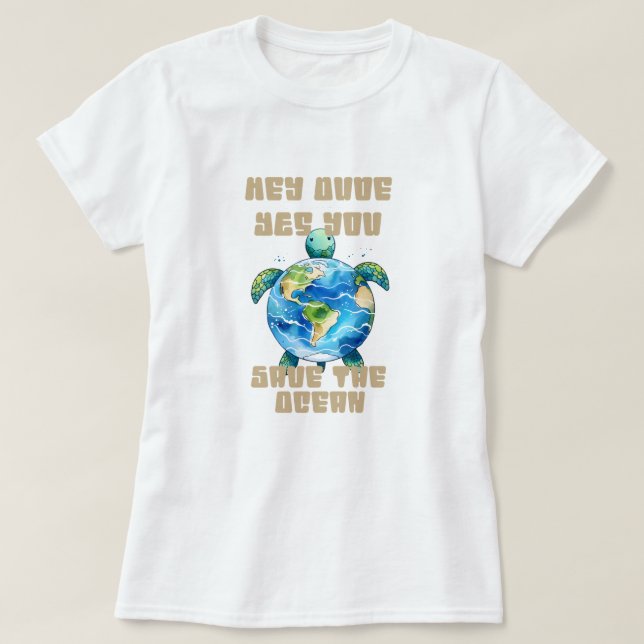 Camiseta Salve a Tartaruga Oceânica (Frente do Design)