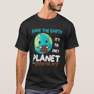 Camiseta Salve A Terra O Único Planeta Com Chocolate Engraç