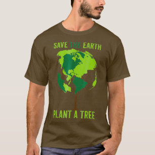 Camiseta Salve a Terra Plante Um Mundo Ambiental De Árvore