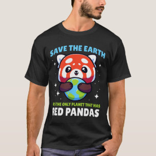 Camiseta Salve a Terra Red Panda Design - Funny Animal Eart